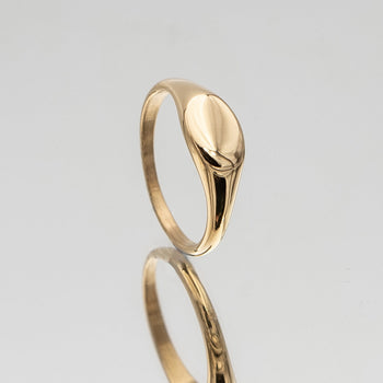 Kiara Ring iconic Gold plated Signet ring with an oval shape from Prya