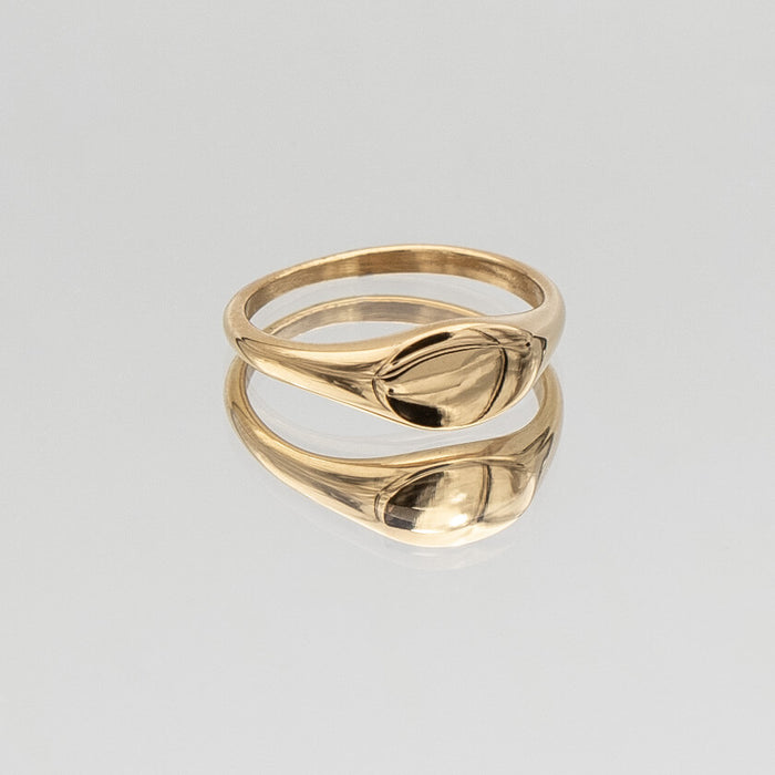 Kiara Ring iconic Gold plated Signet ring with an oval shape from Prya