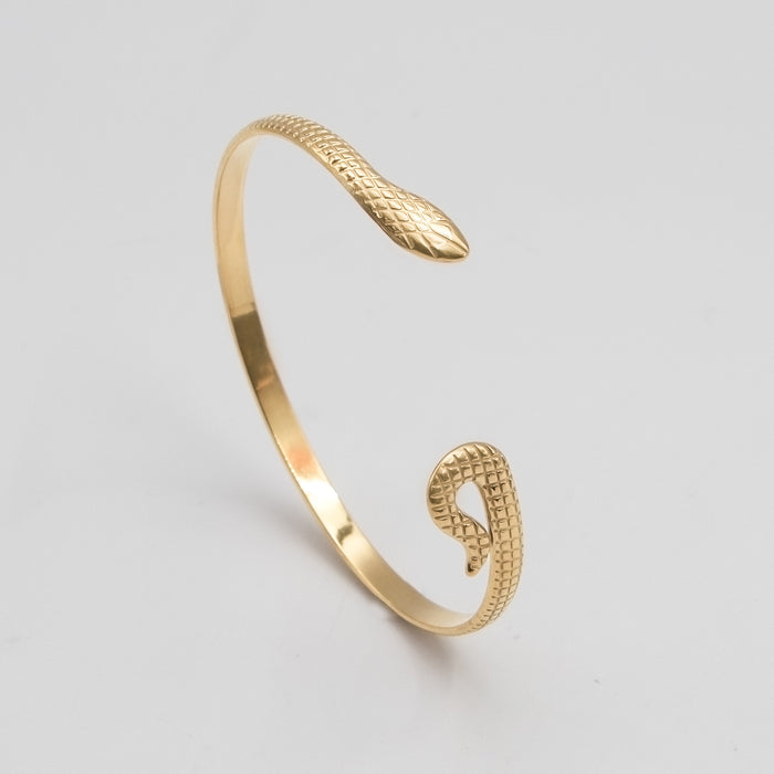 image of gold textured snake bangle from prya 