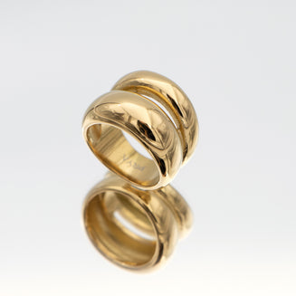 Layla Ring, a chunky Gold plated double band dome design from Prya