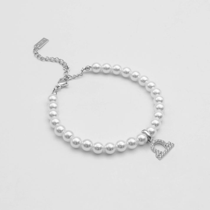 silver-accented pearl anklet with zodiac libra charm, 