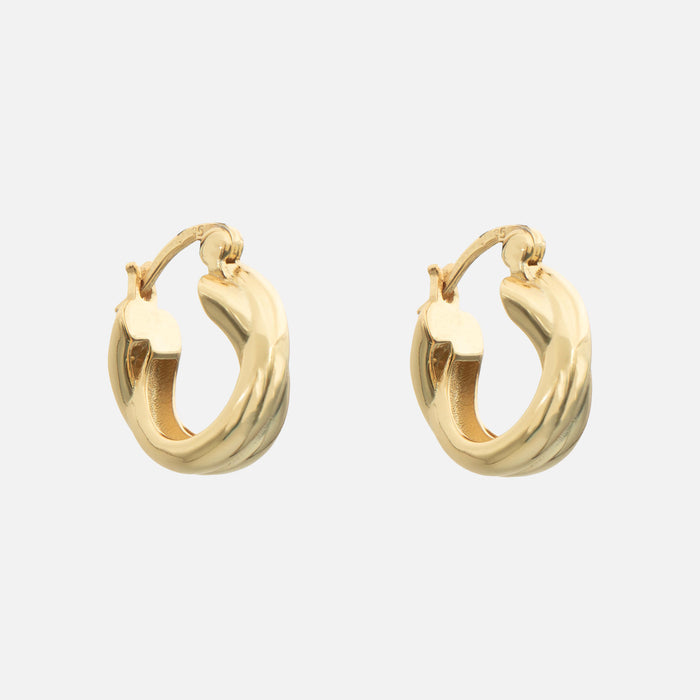 Liora Twisted Hoop Earrings in 18k gold plated sterling silver base