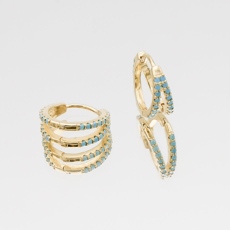 lola hugge earrings paved with blue cz stones from prya