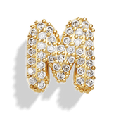 Gold Pave Bubble Letter Charms