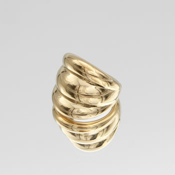 Maeve Chunky Triple Dome Band Ring, in 18k Gold plated stainless steel from prya  