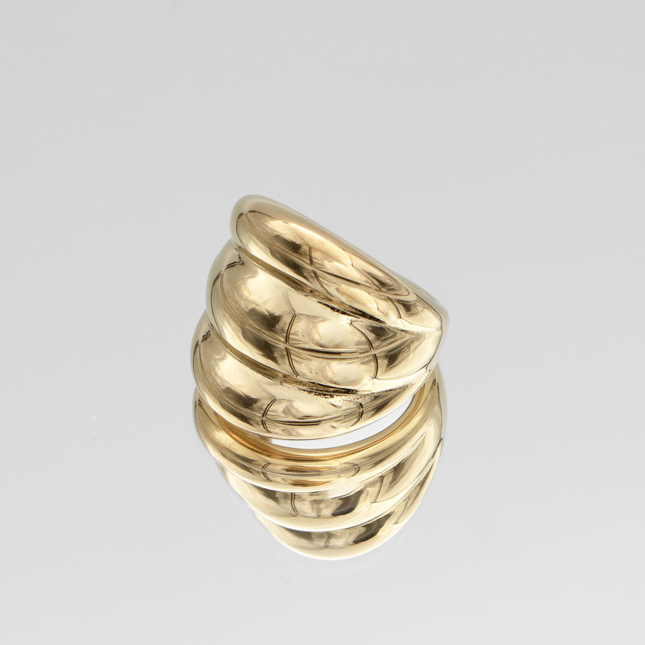 Maeve Chunky Triple Dome Band Ring, in 18k Gold plated stainless steel from prya  