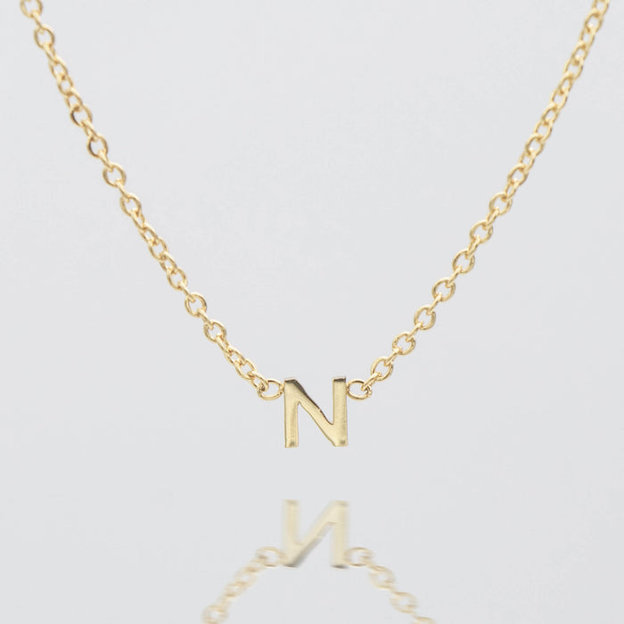 Maia Mini initial necklace in gold by prya