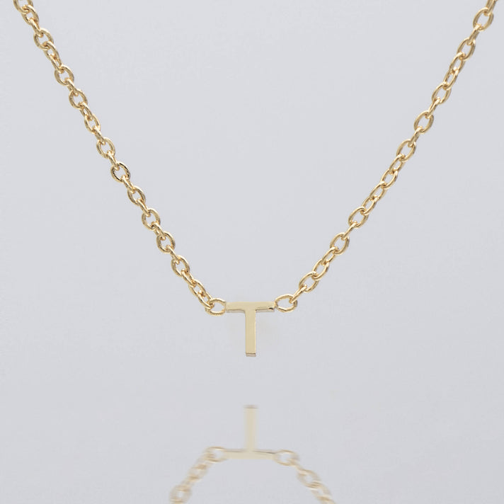 Maia Mini initial necklace in gold by prya