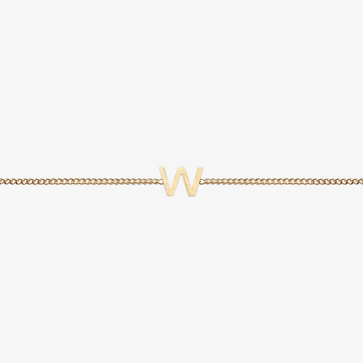  Maia Initial Bracelet with initial pendant on a delicate 18k gold plated chain, perfect accessory for any occasion.
