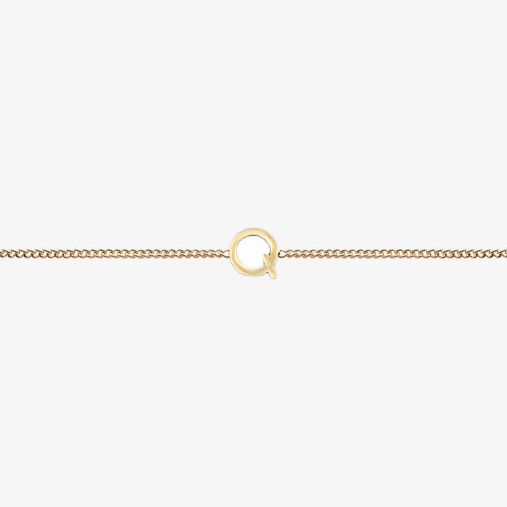  Maia Initial Bracelet with initial pendant on a delicate 18k gold plated chain, perfect accessory for any occasion.