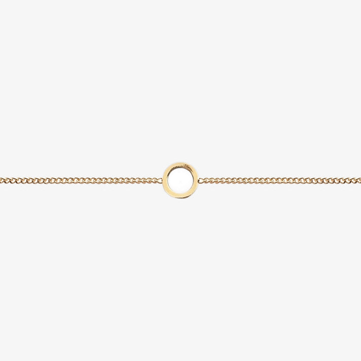  Maia Initial Bracelet with initial pendant on a delicate 18k gold plated chain, perfect accessory for any occasion.