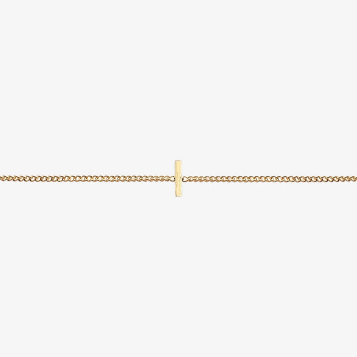  Maia Initial Bracelet with initial pendant on a delicate 18k gold plated chain, perfect accessory for any occasion.