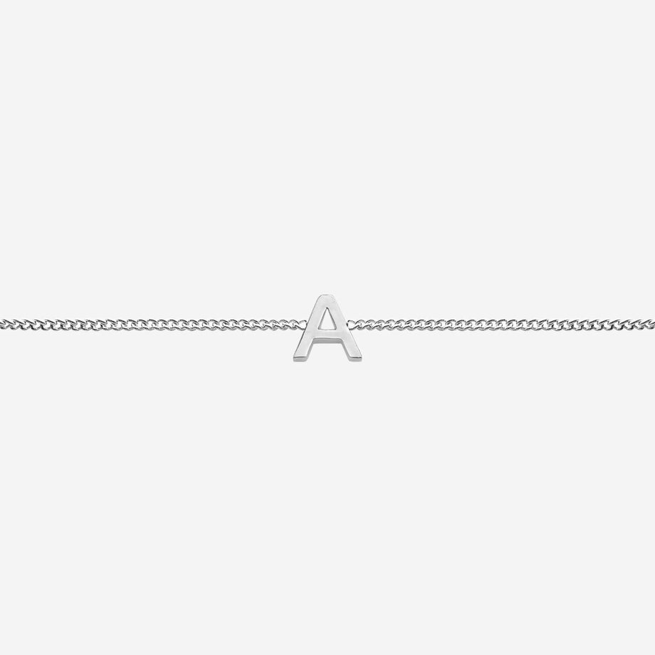 Maia Initial Bracelet featuring a delicate chain and an elegant 'A' initial pendant.