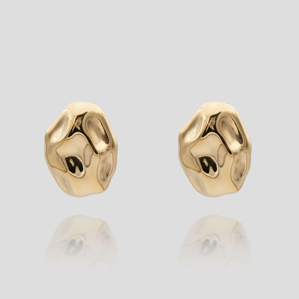 Versatile and retro style Marina Earrings in gold featuring a stud with a drop earring element from prya