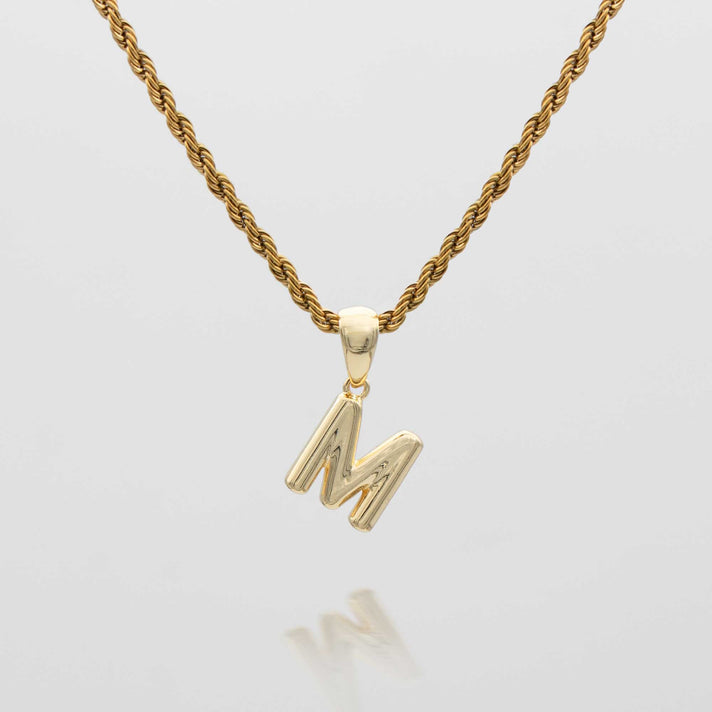 mini bubble initial necklace available in 18k gold or silver plated stainless steel from prya