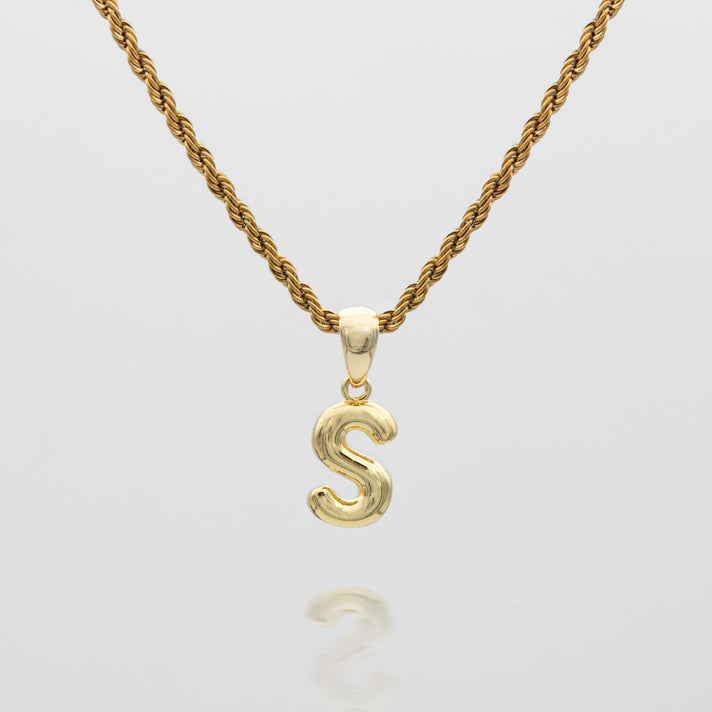 mini bubble initial necklace available in 18k gold or silver plated stainless steel from prya