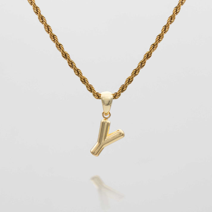 mini bubble initial necklace available in 18k gold or silver plated stainless steel from prya