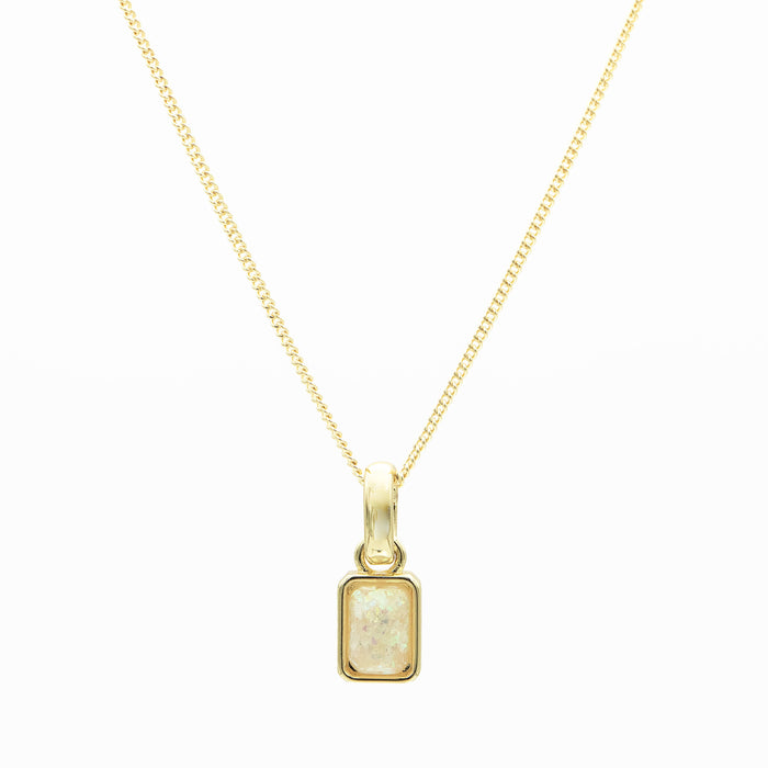 October emerald cut birthstone necklace in 18k gold from prya