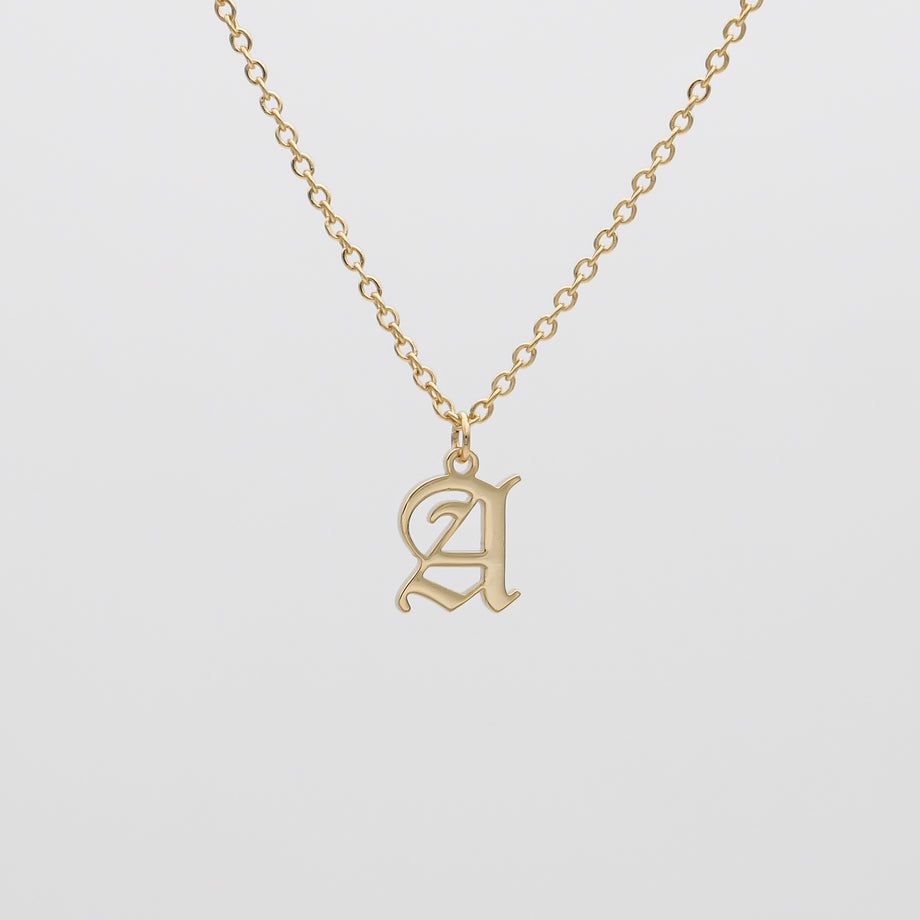 Old English Initial Necklace