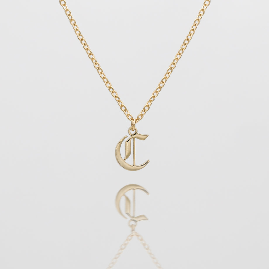 Old English Initial Necklace