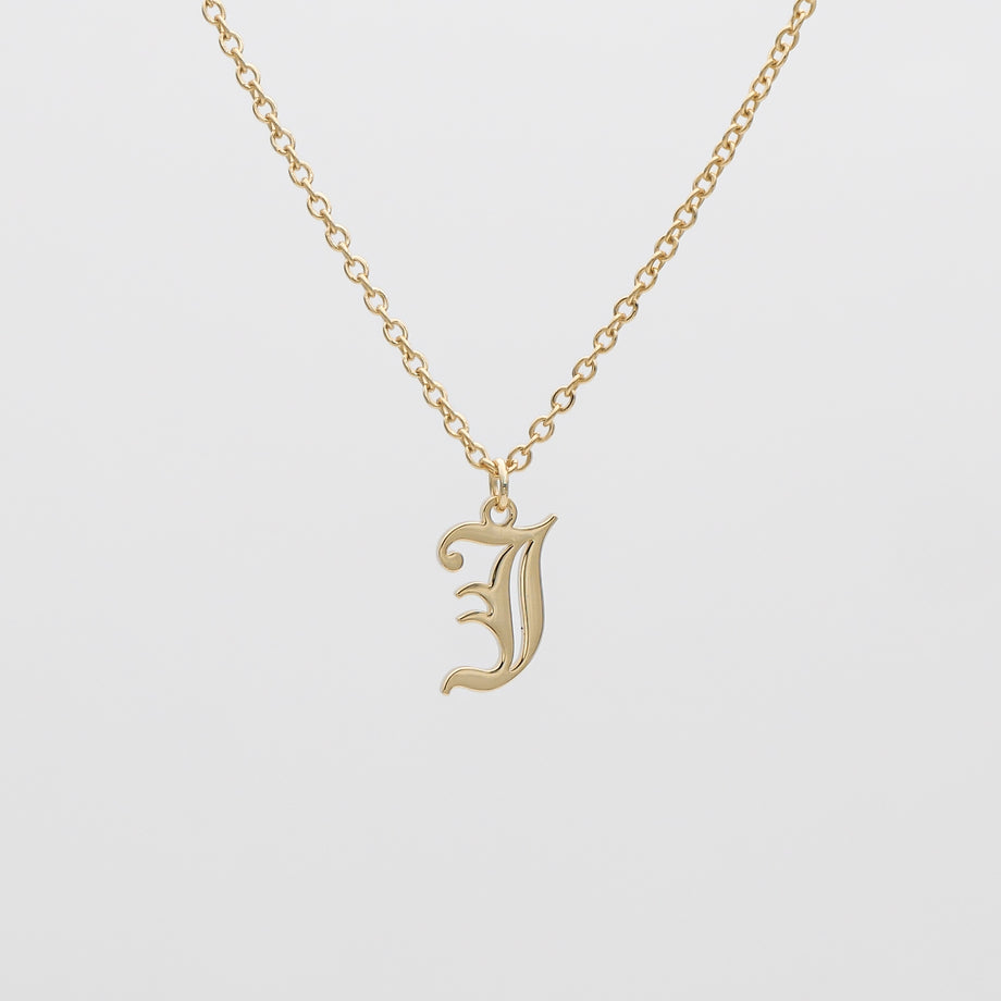 Old English Initial Necklace