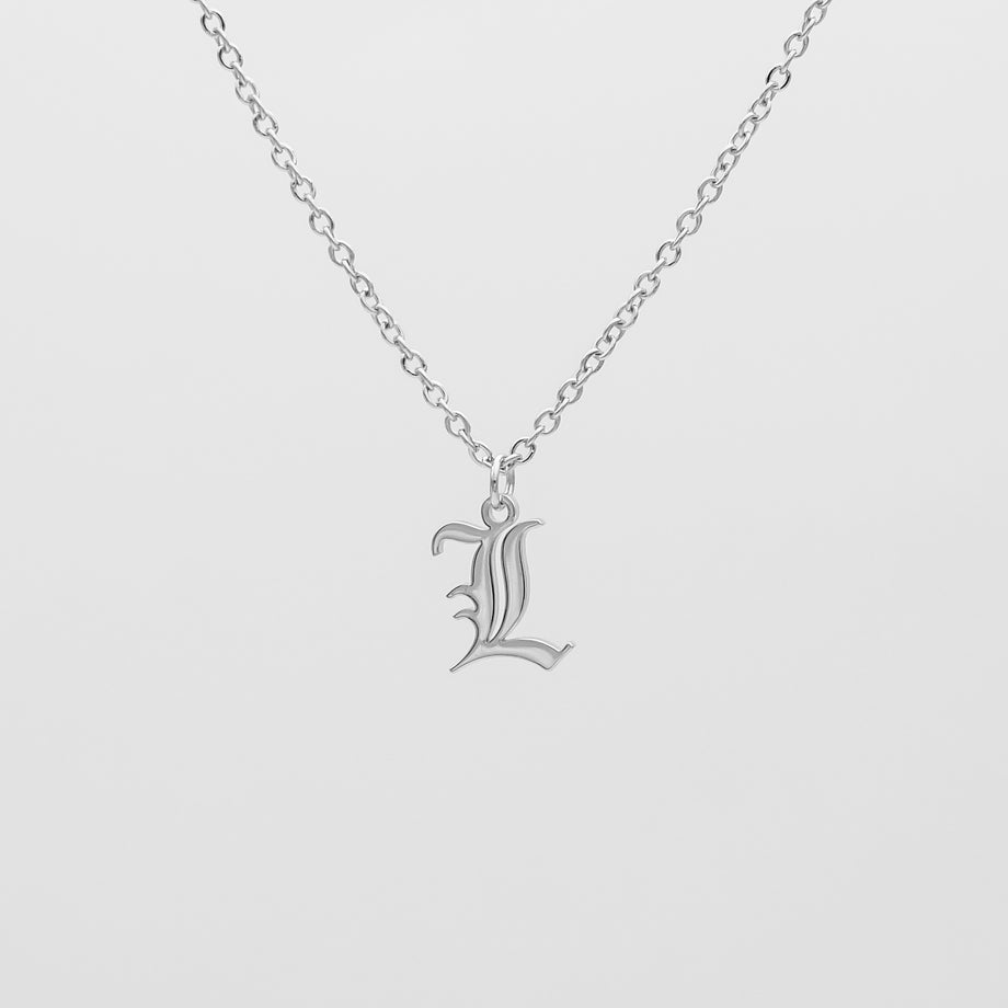 Old English Initial Necklace