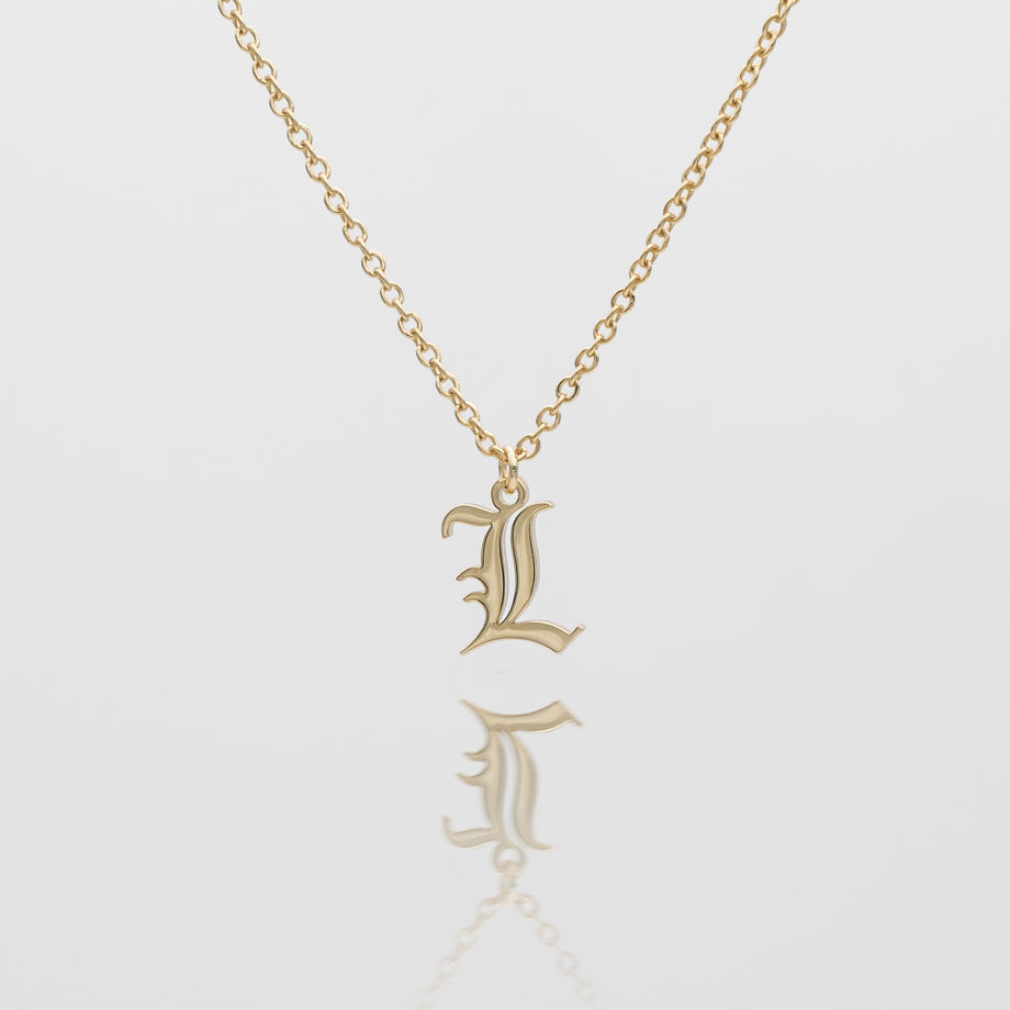 Old English Initial Necklace