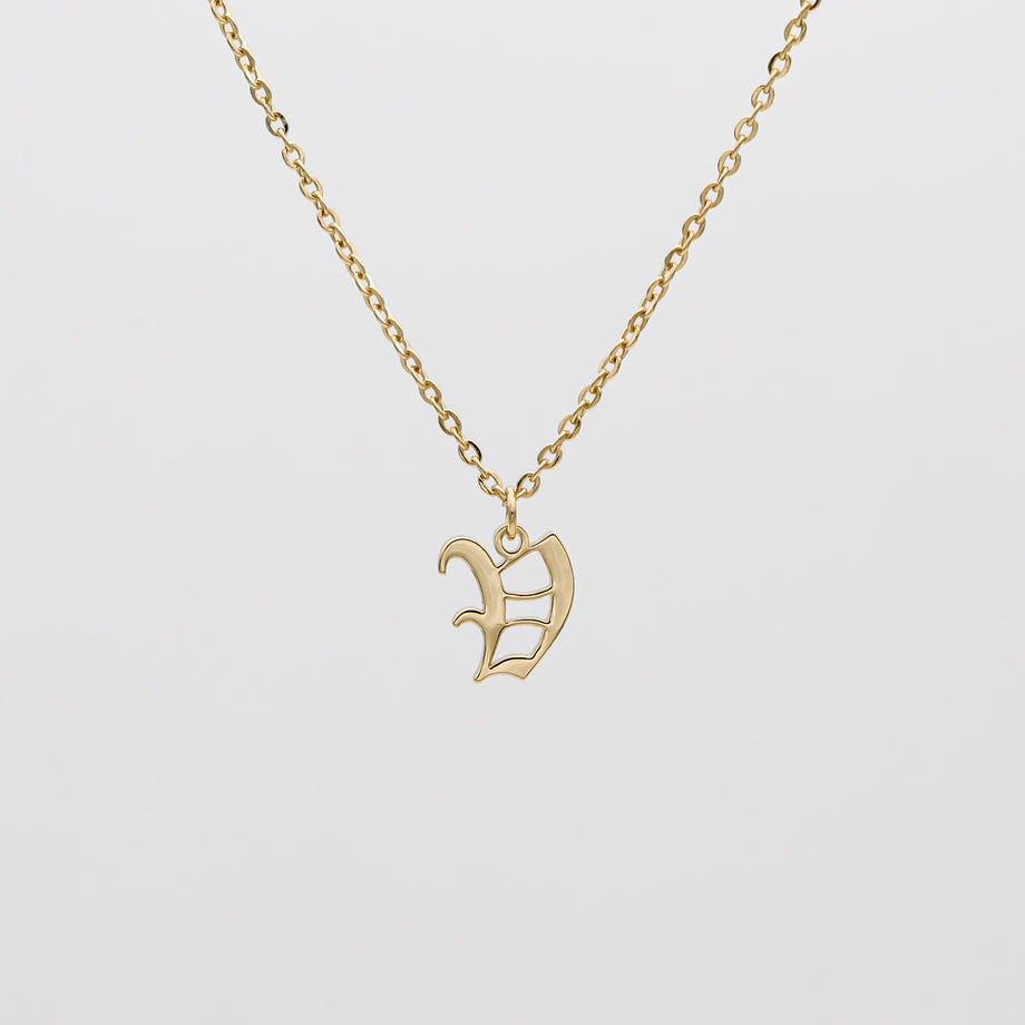Old English Initial Necklace