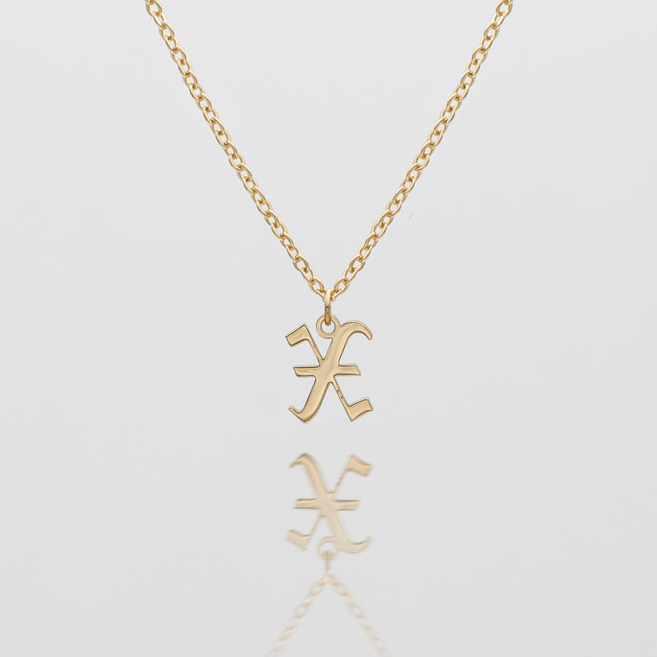 Old English Initial Necklace