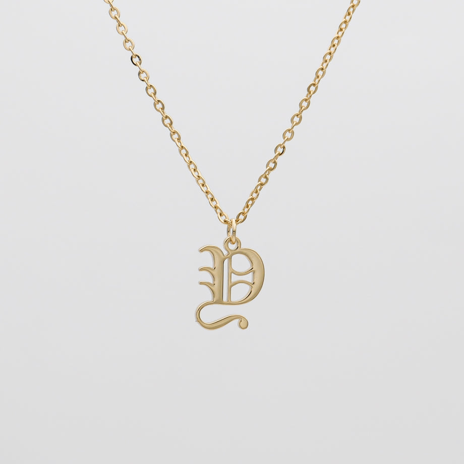 Old English Initial Necklace