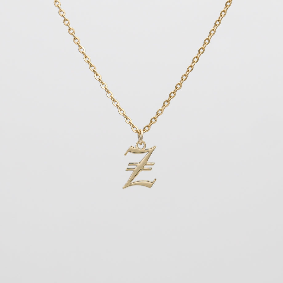 Old English Initial Necklace