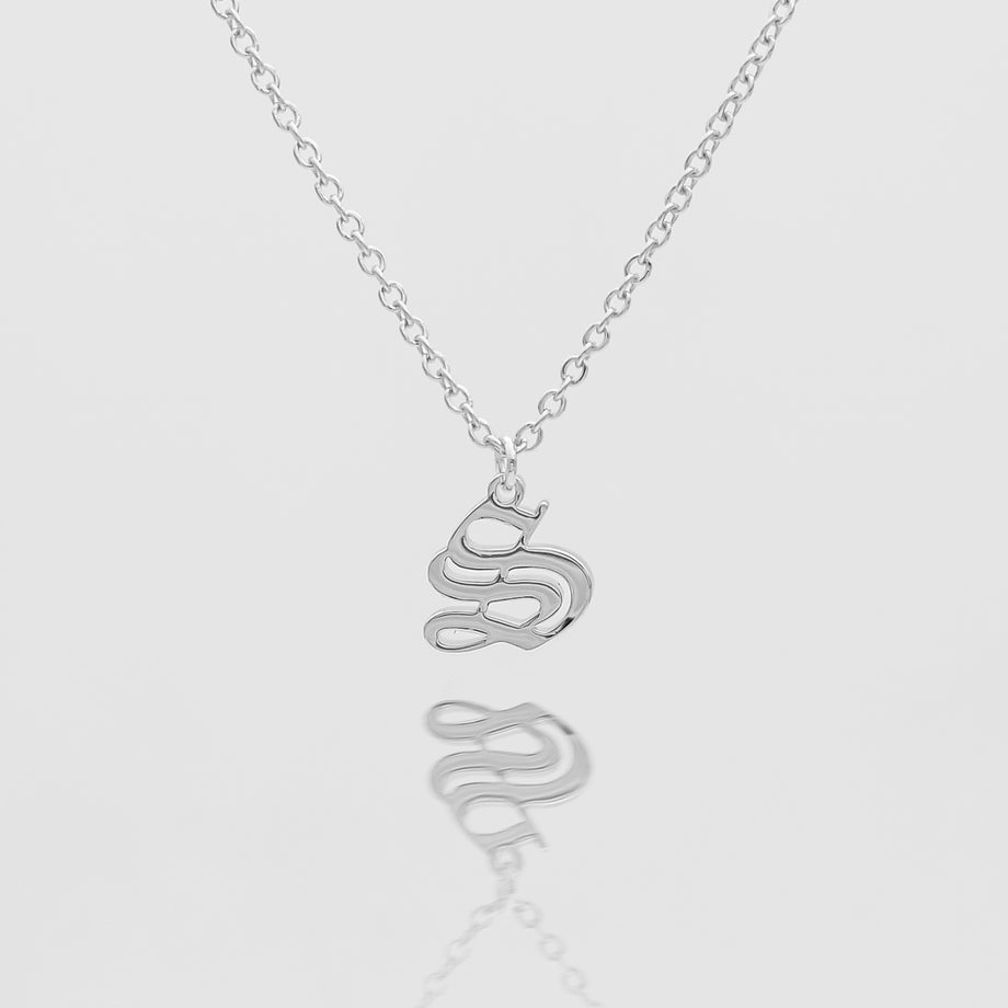 Old English Initial Necklace