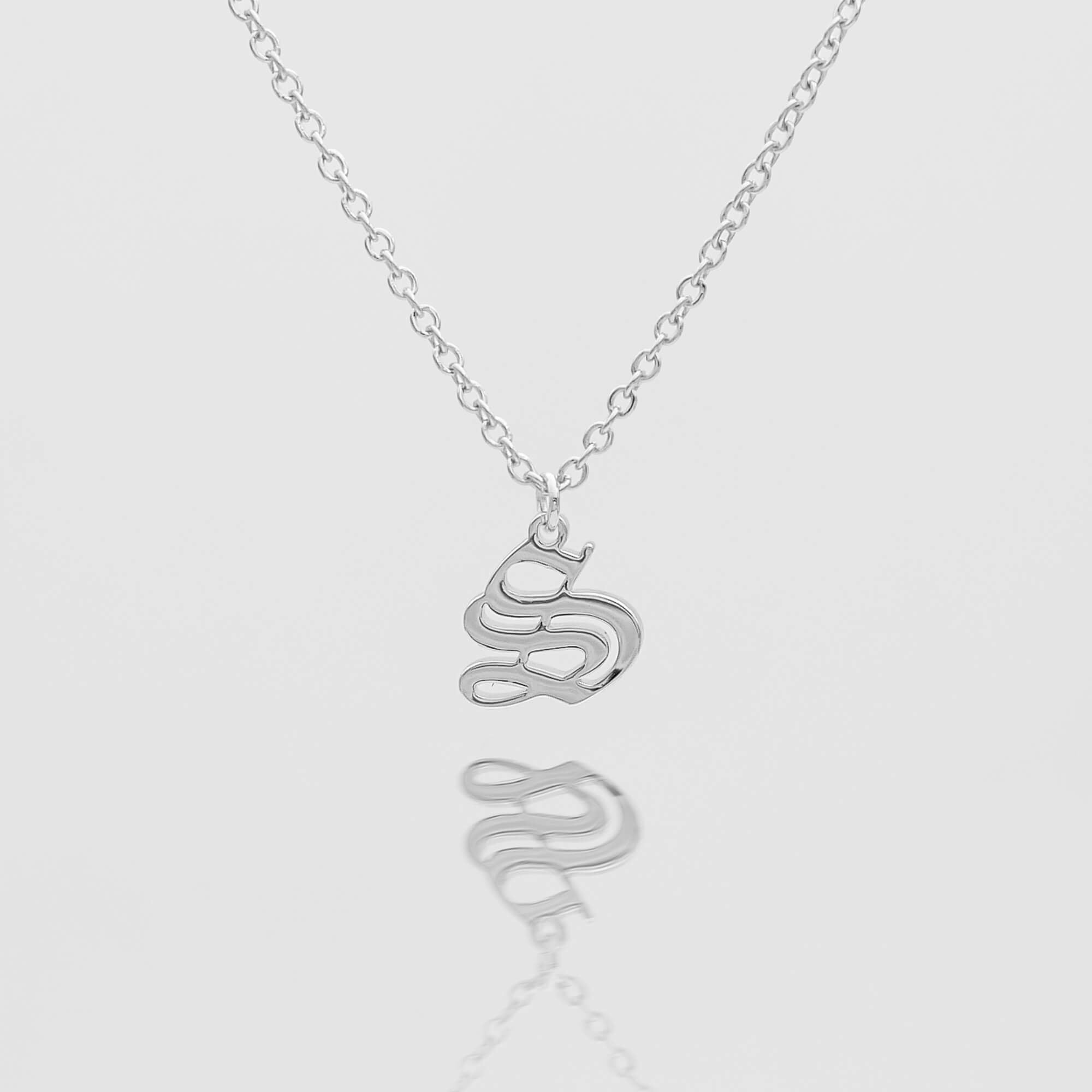 Old English Style Initial Necklace | Personalised Gold & Silver | PRYA