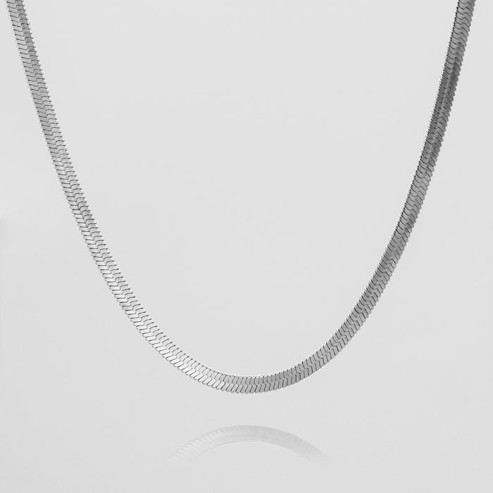 silver filled herringbone necklace from prya