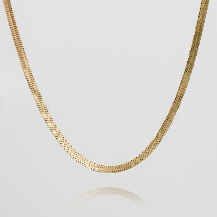 18k gold plated herringbone necklace from prya