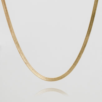 18k gold plated herringbone necklace from prya