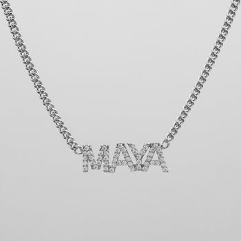 icy classic custom name necklace in silver plated from prya