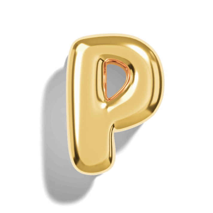 Gold Bubble Letter Charms