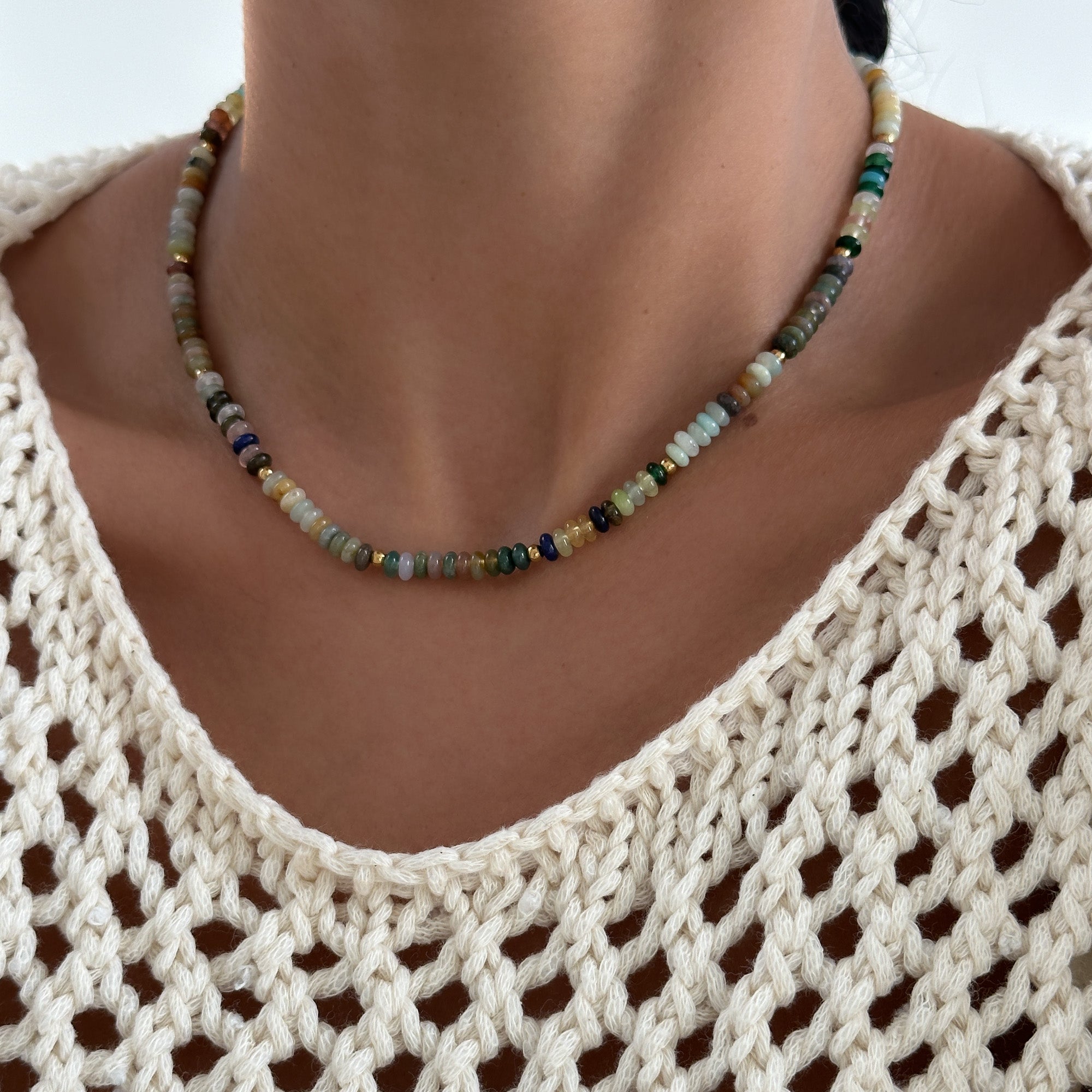 Ren Natural Stone Beaded Necklace