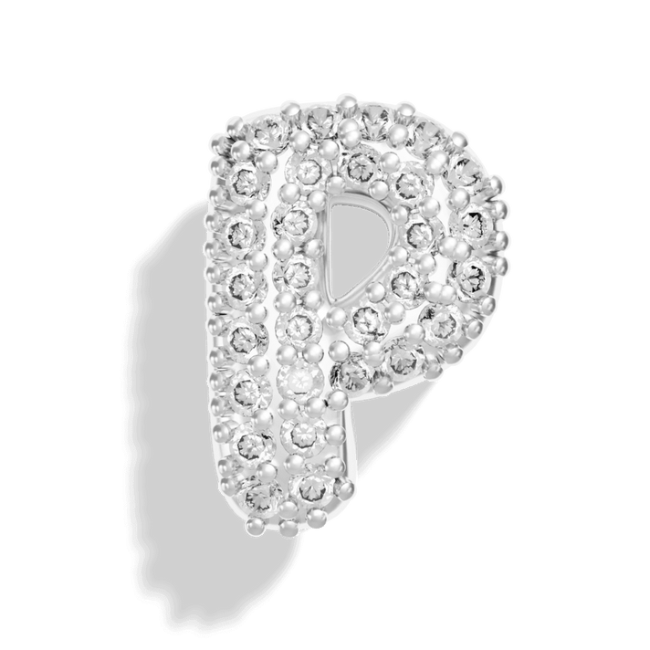 Silver Pave Bubble Letter Charms