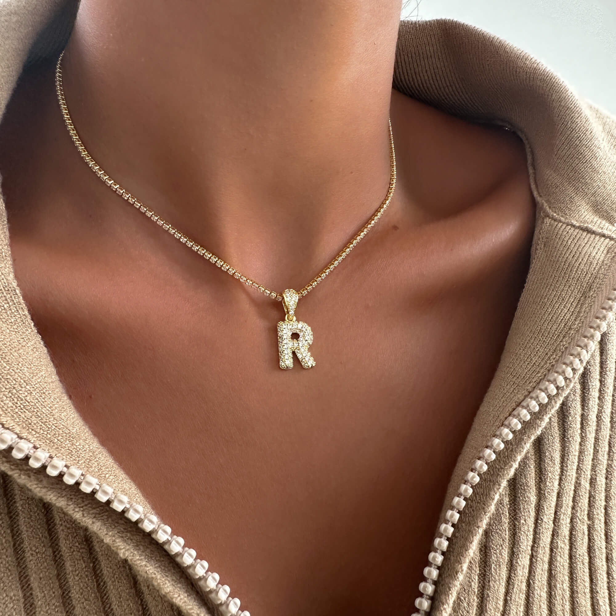 ICY Mini Bubble Initial Necklace