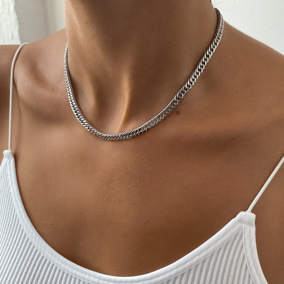 Double Link Curb Chain | Silver | PRYA