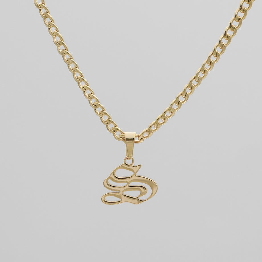 Cubana Initial Necklace in 18k gold plated from PRYA