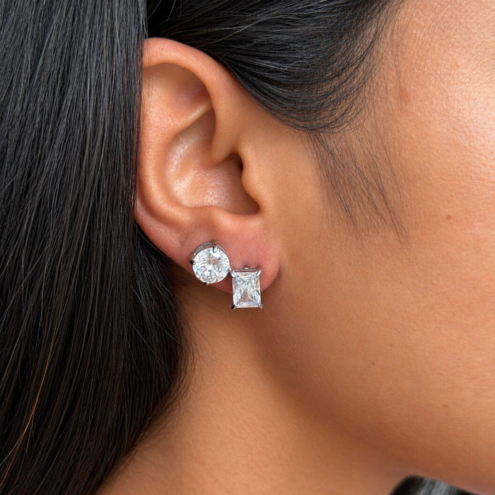 Emerald Cut Stud Earrings