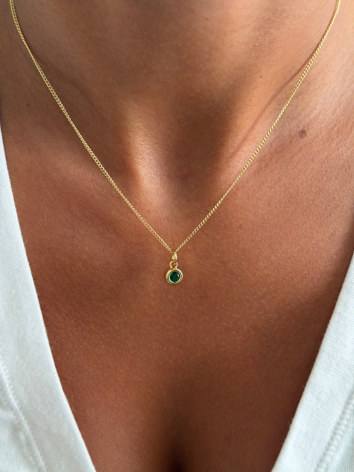 Sloane Round Mini Birthstone Necklace