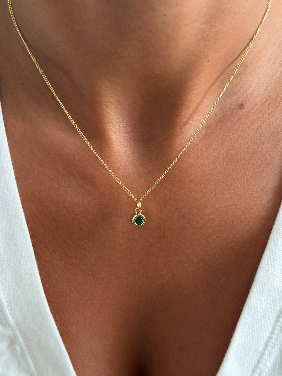 Sloane Round Mini Birthstone Necklace