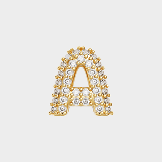 Gold Pave Bubble Letter Charms