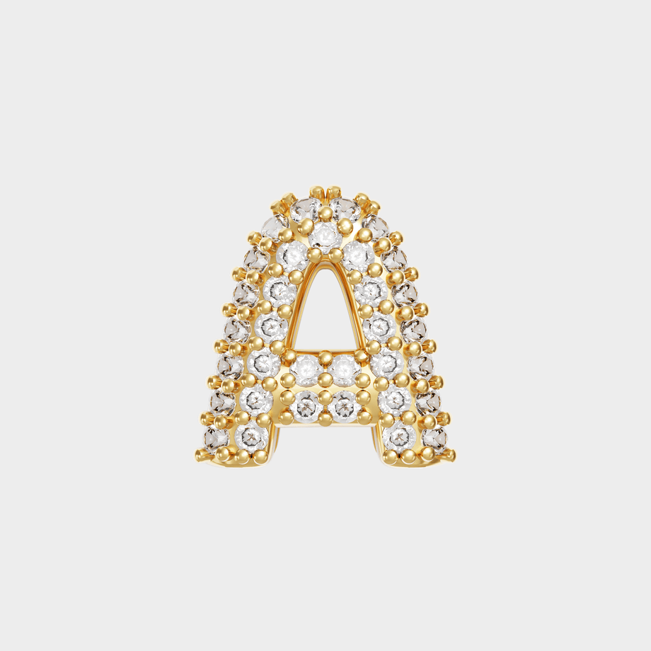 pave gold bubble charm in A