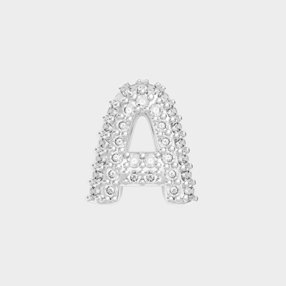 pave silver bubble charm in A
