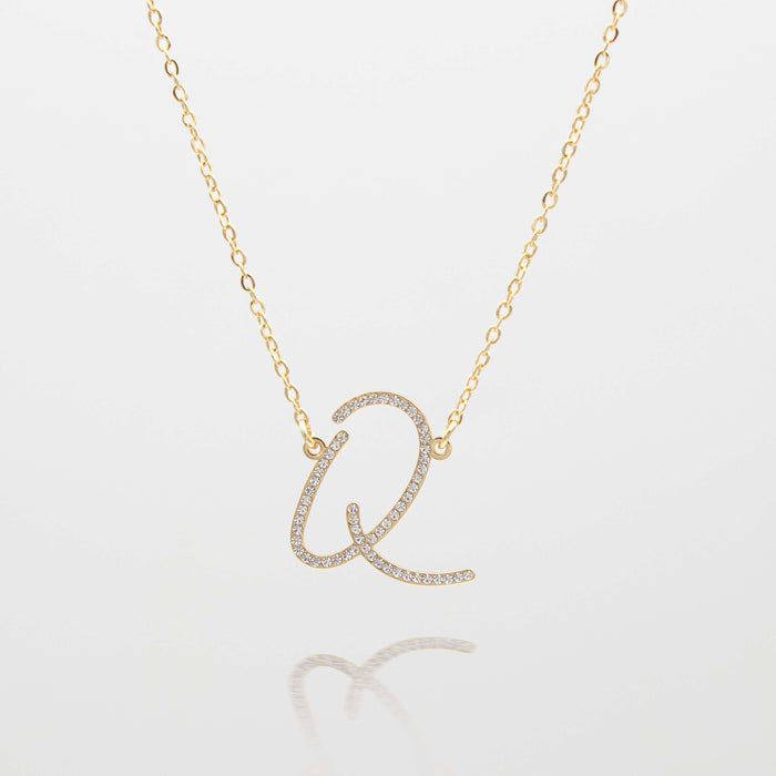 sydney initial necklace with letter 'q' in gold from prya